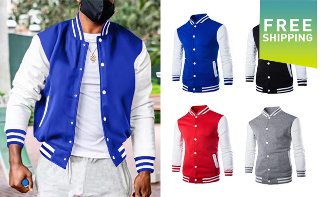 Image of $38.99 for a Men's Baseball Jacket (an $83.99 Value)
