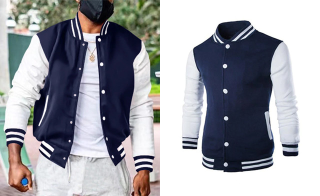 Image of $38.99 for a Men's Baseball Jacket (an $83.99 Value)