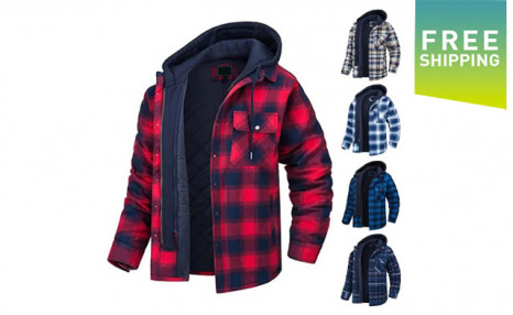 $50 for a Men's Hooded Plaid Shirt Jacket (a $99 Value)