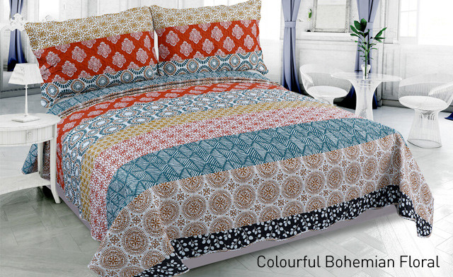 Image of Up to 71% off an Elegant Pinsonic Printed Reversible Quilt Set