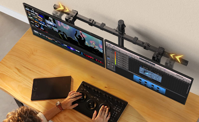 Image of $44.99 for an ErGear Dual Arm Monitor Desk Mount (a $99 Value)