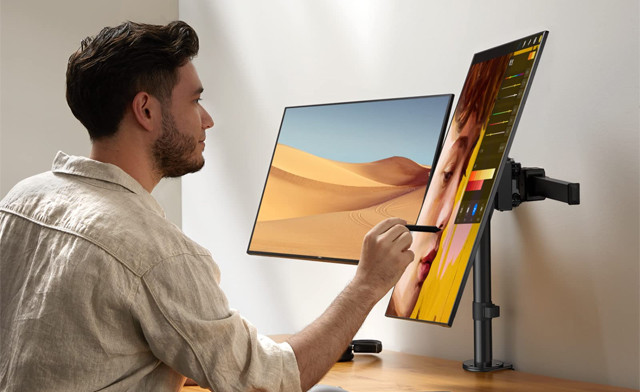 Image of $44.99 for an ErGear Dual Arm Monitor Desk Mount (a $99 Value)