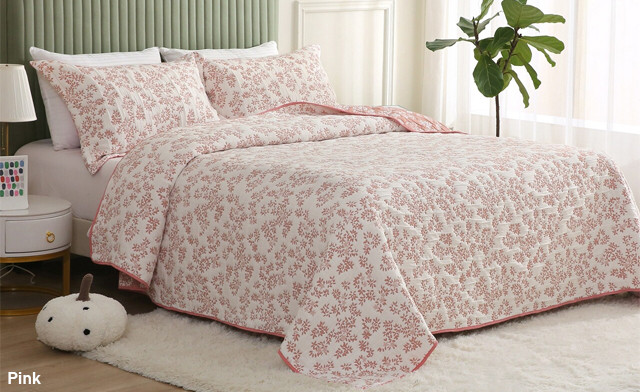 Image of $35.95 & Up for a Jacquard Embroidered Quilt Set
