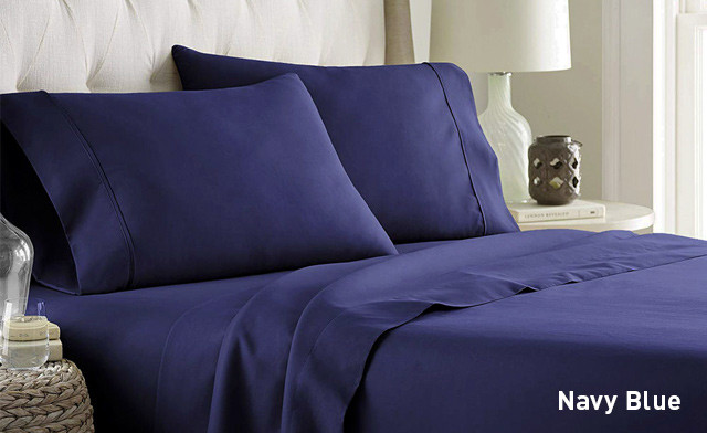 Image of Up to 77% off a 4-Piece 600 Thread Count Cotton Blend Sheet Sets