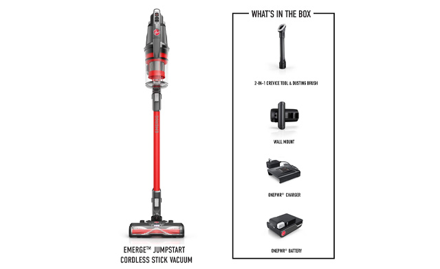Image of $114.95 for a Hoover ONEPWR Emerge Jumpstart Cordless Stick Vacuum Kit - Refurbished (a $399 Value)