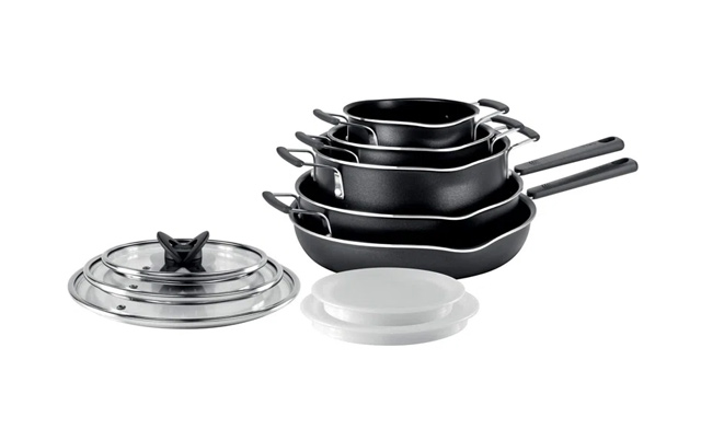Image of $82.95 for a T-fal Nonstick 10-Piece Cookware Set (a $144.99 Value)