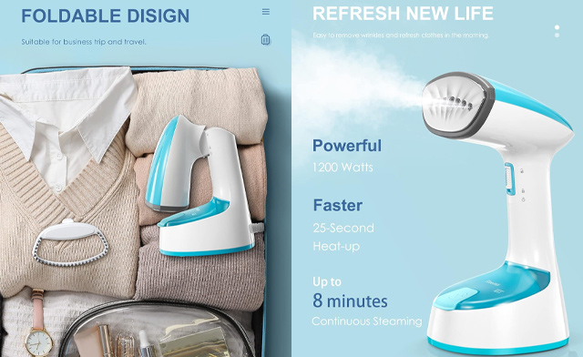 Image of $19 for a Reemix Foldable Handheld Garment Steamer (a $39.99 Value)