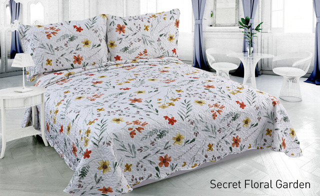 Image of Up to 71% off an Elegant Pinsonic Printed Reversible Quilt Set