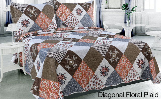 Image of Up to 71% off an Elegant Pinsonic Printed Reversible Quilt Set