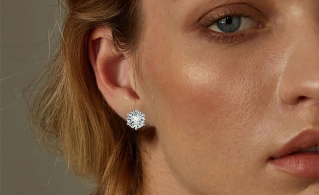 Image of $76.99 & Up for Moissanite 3-Prong Stud Earrings