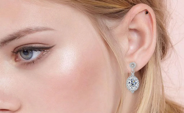 Image of $117.99 for Women's S925 Silver Moissanite Stud Earrings (a $485.64 Value)