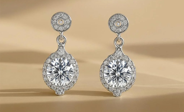 Image of $117.99 for Women's S925 Silver Moissanite Stud Earrings (a $485.64 Value)