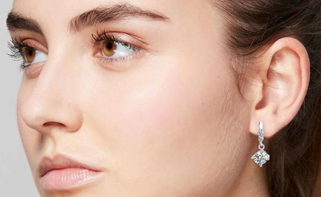 Image of $93.99 for 925 Sterling Silver Moissanite Diamond Earrings (a $383.40 Value)