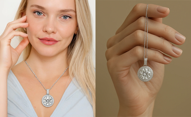 Image of 76% Off a Women's Moissanite Diamond Necklace