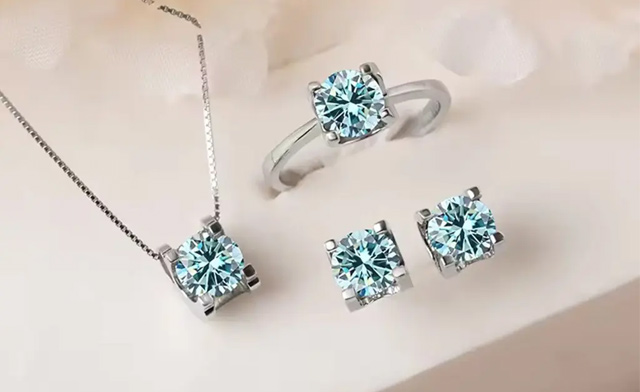 Image of $171.99 for a 4-Piece Moissanite White Gold Jewelry Set (a $707.16 Value)