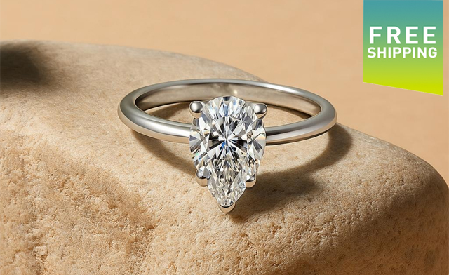 Image of $130.99 for a Moissanite White Gold Diamond Ring (a $536.76 Value)