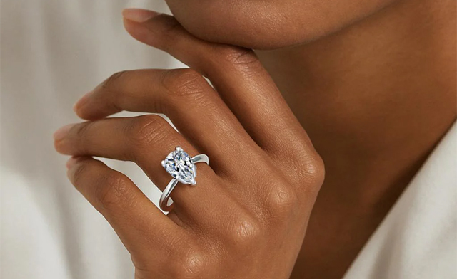 Image of $130.99 for a Moissanite White Gold Diamond Ring (a $536.76 Value)
