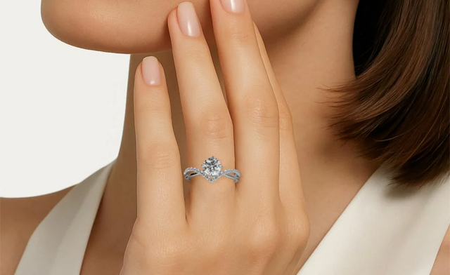 Image of $72.99 for a Moissanite Diamond Engagement Ring (a $298.20 Value)