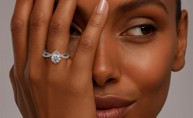 Image of $72.99 for a Moissanite Diamond Engagement Ring (a $298.20 Value)