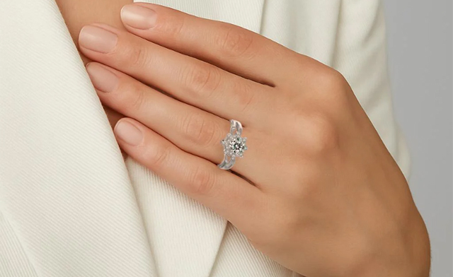 Image of $89.99 for a Moissanite Flower Ring (a $366.36 Value)