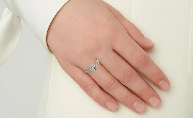 Image of $89.99 for a Moissanite Flower Ring (a $366.36 Value)