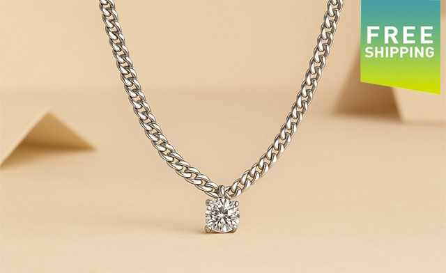 Image of $109.99 for a 925 Sterling Silver Moissanite Chain Necklace