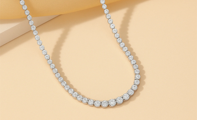 Image of $234.99 for a 925 Sterling Silver Moissanite Diamond Necklace (a $962.76 Value)