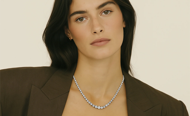 Image of $234.99 for a 925 Sterling Silver Moissanite Diamond Necklace (a $962.76 Value)