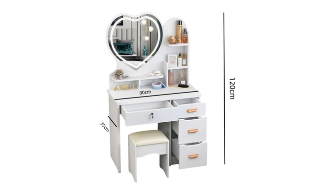 Image of $172 for a Heart-Shaped Mirror Vanity Table Set (a $349.99 Value)