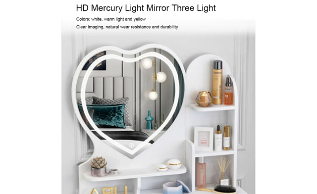 Image of $172 for a Heart-Shaped Mirror Vanity Table Set (a $349.99 Value)