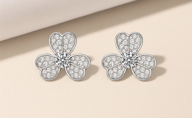 Image of $76.99 for Moissanite Clover Stud Earrings (a $315.24 Value)