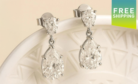 $192.99 for Moissanite Diamond Engagement Earrings (a $792.36 Value)