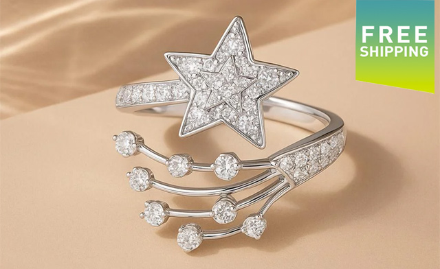 Image of $163.99 for a Moissanite Star Ring (a $673.08 Value)