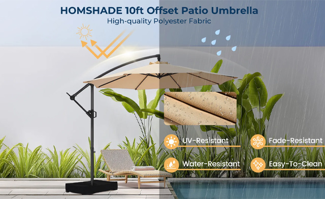 Image of $169 for a HOMSHADE 10ft Cantilever Umbrella with Stand (a $299 Value)