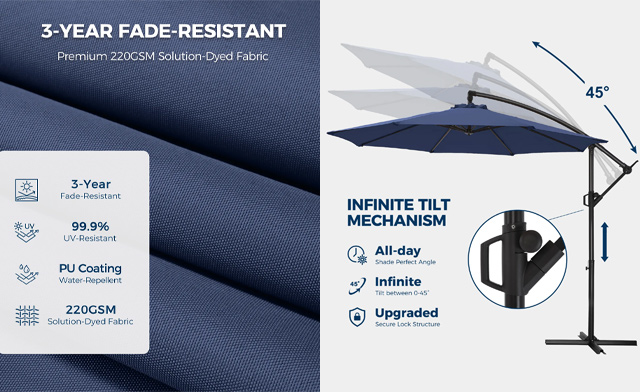 Image of $169 for a HOMSHADE 10ft Cantilever Umbrella with Stand (a $299 Value)