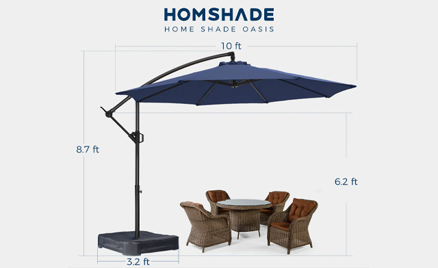 Image of $169 for a HOMSHADE 10ft Cantilever Umbrella with Stand (a $299 Value)
