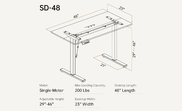 Image of $159 for an Alawooder 48-Inch Electric Standing Desk (a $229 Value)
