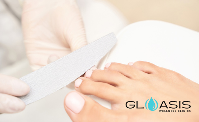 Image of $49 for a Spa Mani-Pedi and Collagen Treatments at Gloasis Wellness Clinics (3 Locations)