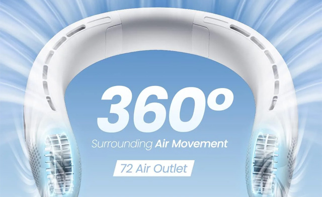 Image of $15 for a Portable Neck Fan with LED Display (a $44.99 Value)