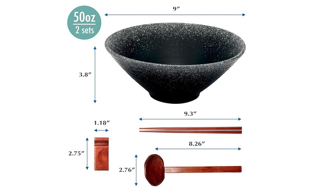 Image of $29 for a Black Ceramic Ramen Bowl Set (a $69.99 Value)
