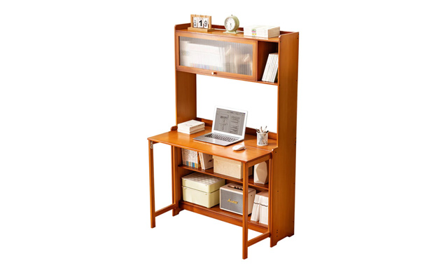 Image of $109 for a Bamboo Computer Desk with Bookshelf (a $299.99 Value)