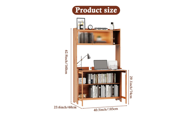 Image of $109 for a Bamboo Computer Desk with Bookshelf (a $299.99 Value)