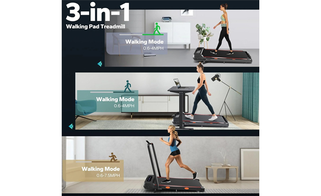 Image of $159 for a Walking Pad Under Desk Treadmill with Handle Bar (a $249.99 Value)