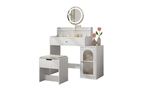 Image of $159 for an LED Mirror Vanity Table Set with Stool & Storage (a $349.99 Value)