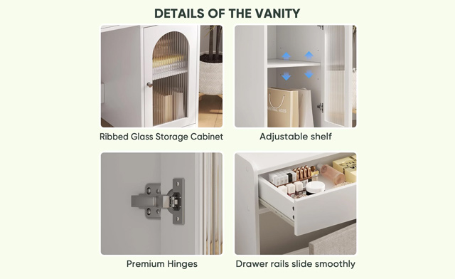 Image of $159 for an LED Mirror Vanity Table Set with Stool & Storage (a $349.99 Value)