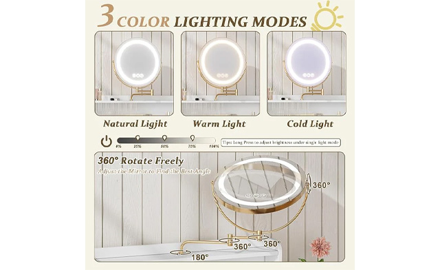 Image of $159 for an LED Mirror Vanity Table Set with Stool & Storage (a $349.99 Value)