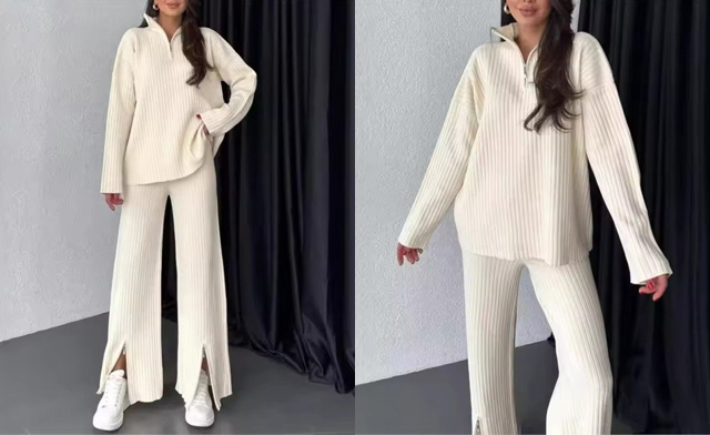 Image of $56 for a Women's Ribbed Two-Piece Set (a $112 Value)