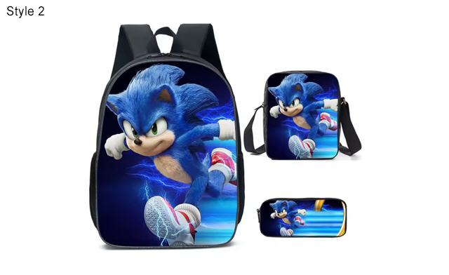 Image of $42 for a 3-Piece Blue Hedgehog Backpack Set (a $42.99 Value)