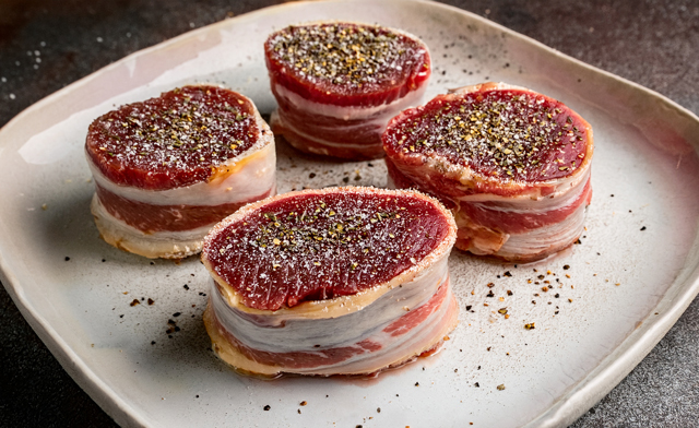 Image of $125 for 8 x 7oz Bacon Wrapped Beef Tenderloins (a $160 Value)