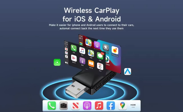 Image of $34.99 for a Wireless CarPlay & Android Auto Adapter (a $49.99 Value)